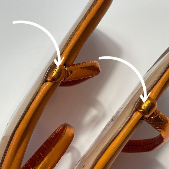 MIISTA NWOT Rejjie Metallic Square Toe Sandals in Orange Size 39/8.5 - Picture 11 of 15